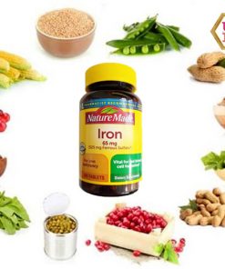 Shop unni bán lẻ viên uốn bổ máu nature made iron 65mg