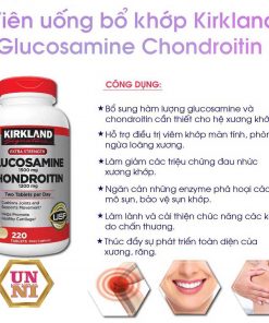shop unni bán lẻ Viên uống bổ khớp Kirkland Glucosamine 1500mg Chondroitin 1200mg 220 viên